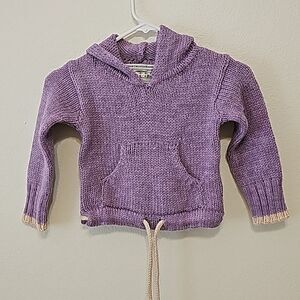 Aran Sweater Market purple/tan kangaroo girls hoodies Sweater  M